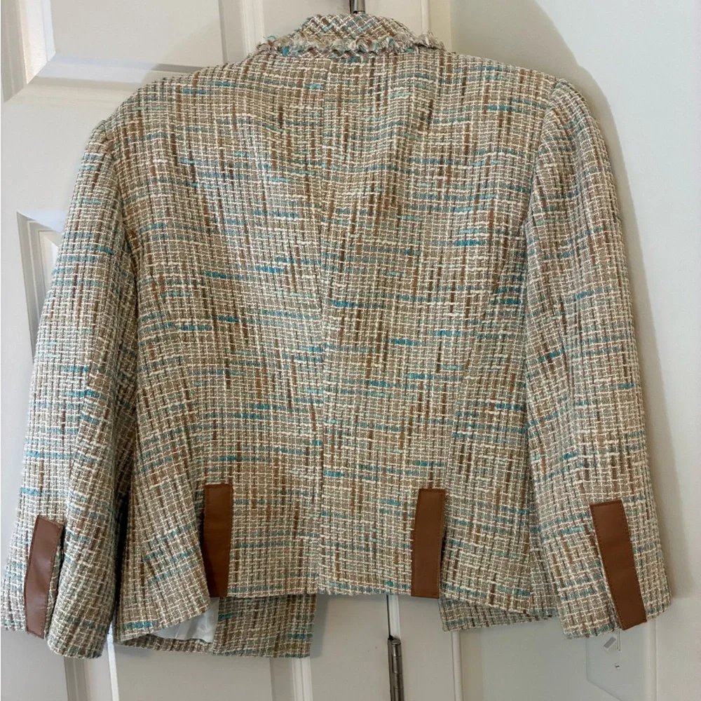 Vintage Lillie Rubin Tweed & Leather Blazer 8